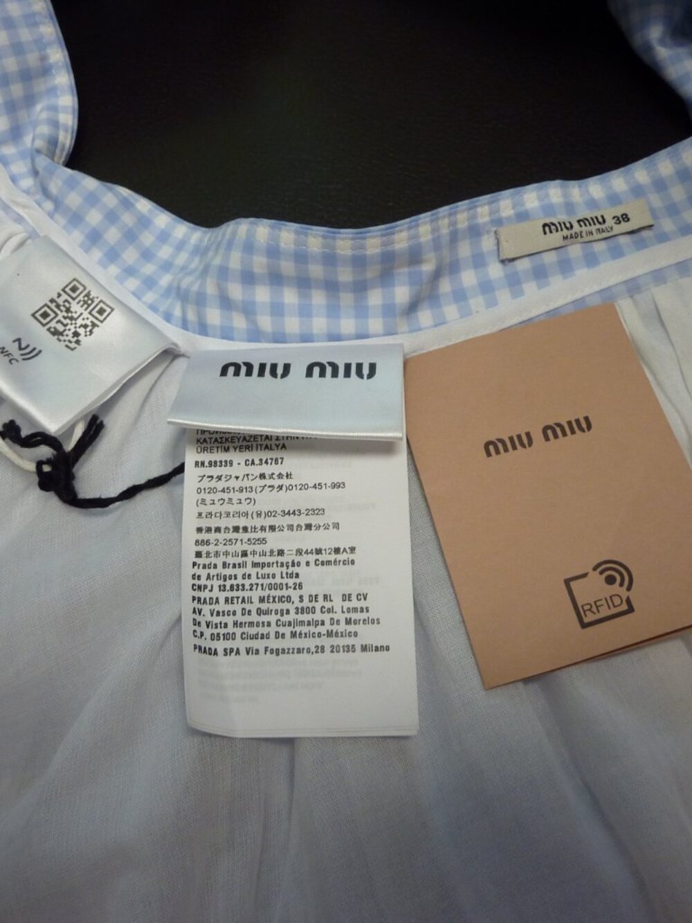 Miu Miu Gingham Ruffled Lace-Trimmed Midi Skirt - Picture 15 of 16
